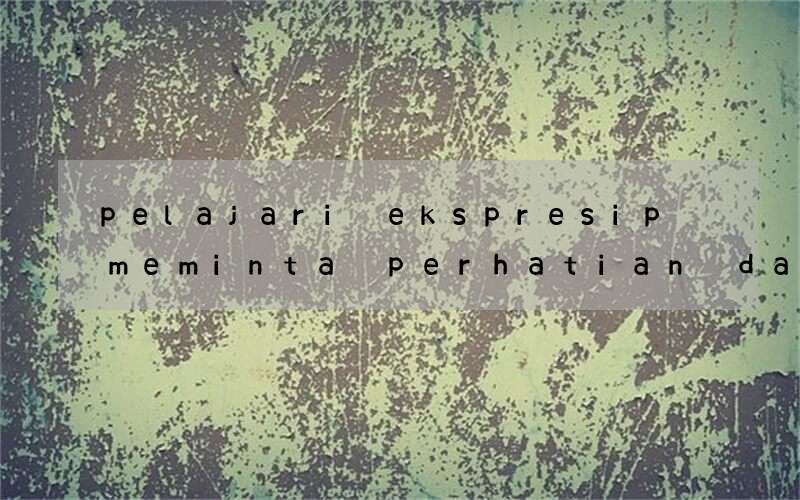 pelajari ekspresip meminta perhatian dalam bahasa inggris